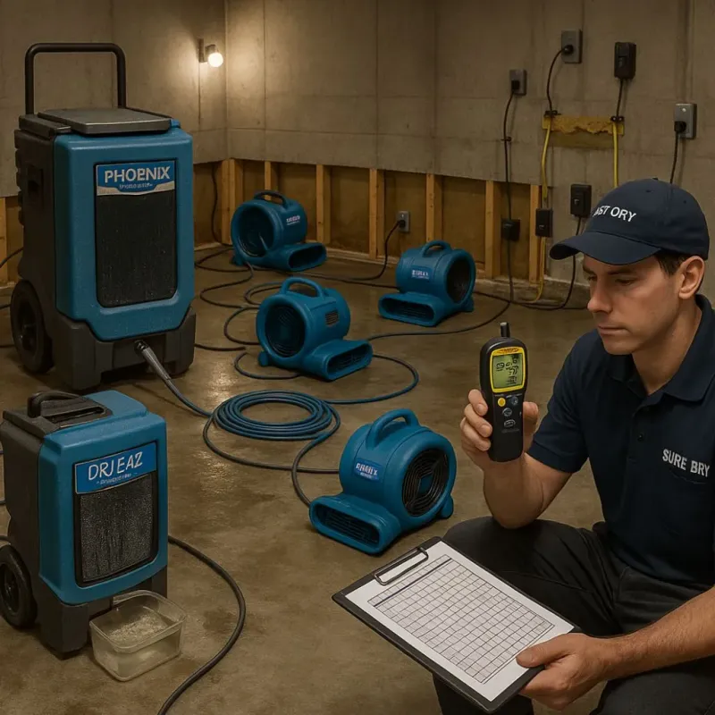 Structural Drying and Dehumidification process in Plum, PA